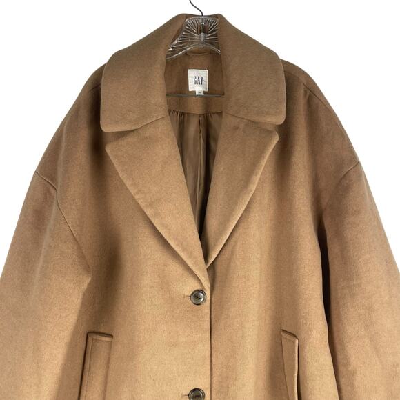 Gap Oversized Longline Wool Blend Coat Button Front Camel Tan Size XXL - Picture 4 of 12